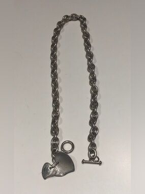 Tiffany & Co. Silver Heart Toggle Link Necklace and Bracelet